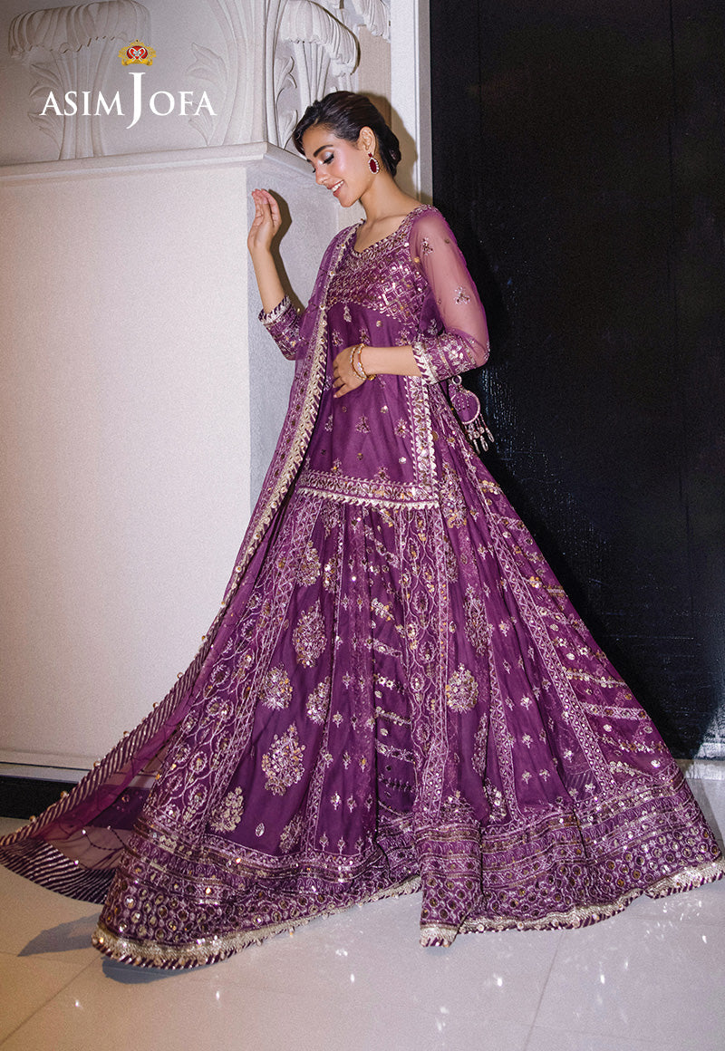Asim Jofa | Festive Collection 25 | AJFF-01 XL Pinkish Purple Net
