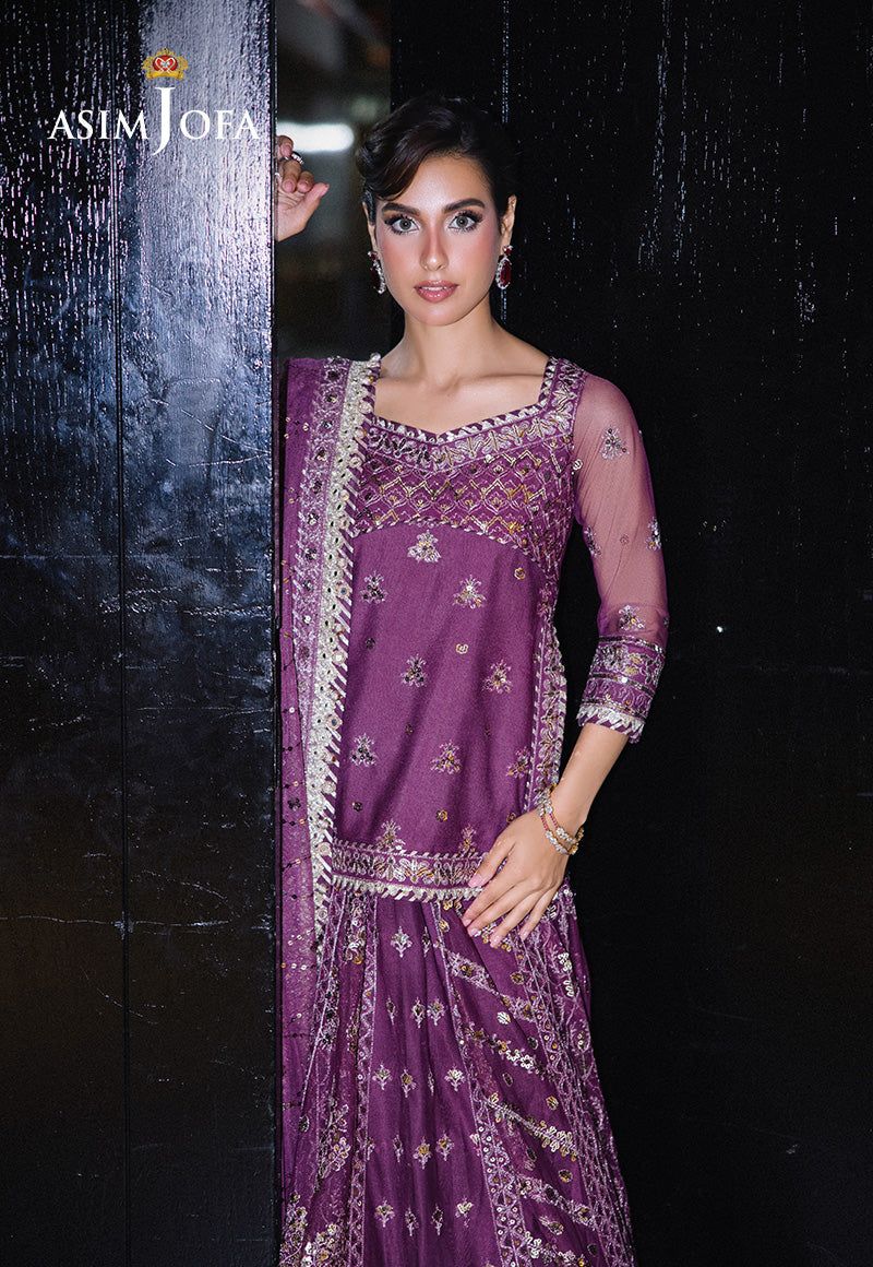 Asim Jofa | Festive Collection 25 | AJFF-01 L Pinkish Purple Net