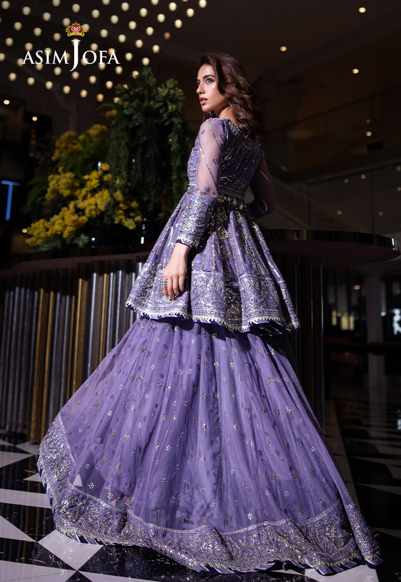 Asim Jofa | Festive Collection 25 | AJFF-02 M Lilac Gray Net