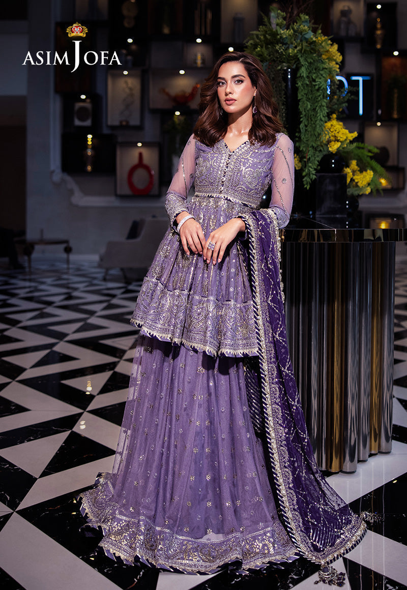 Asim Jofa | Festive Collection 25 | AJFF-02 XS Lilac Gray Net