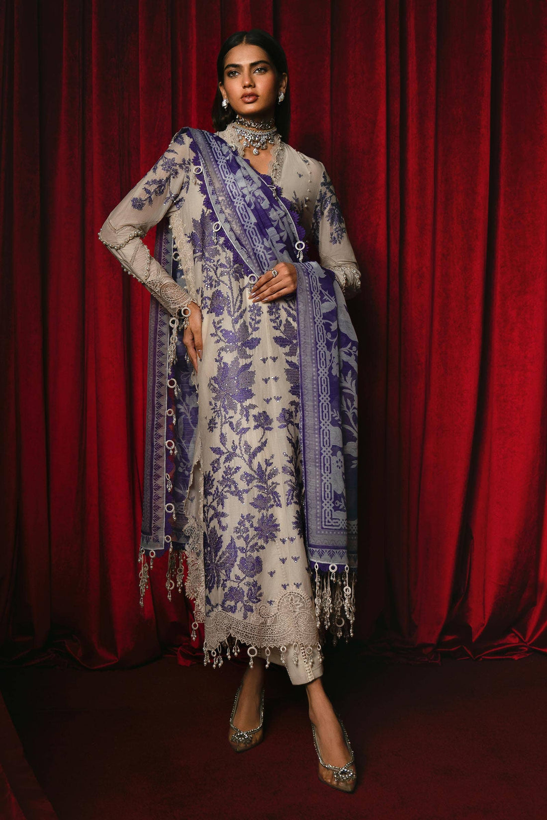 Sana Safinaz | Luxury Collection 24 | L241-008B-3CV - Pakistani Designer Dress - by Sana Safinaz | Type: Luxury - 100% Original at Saira Sultan