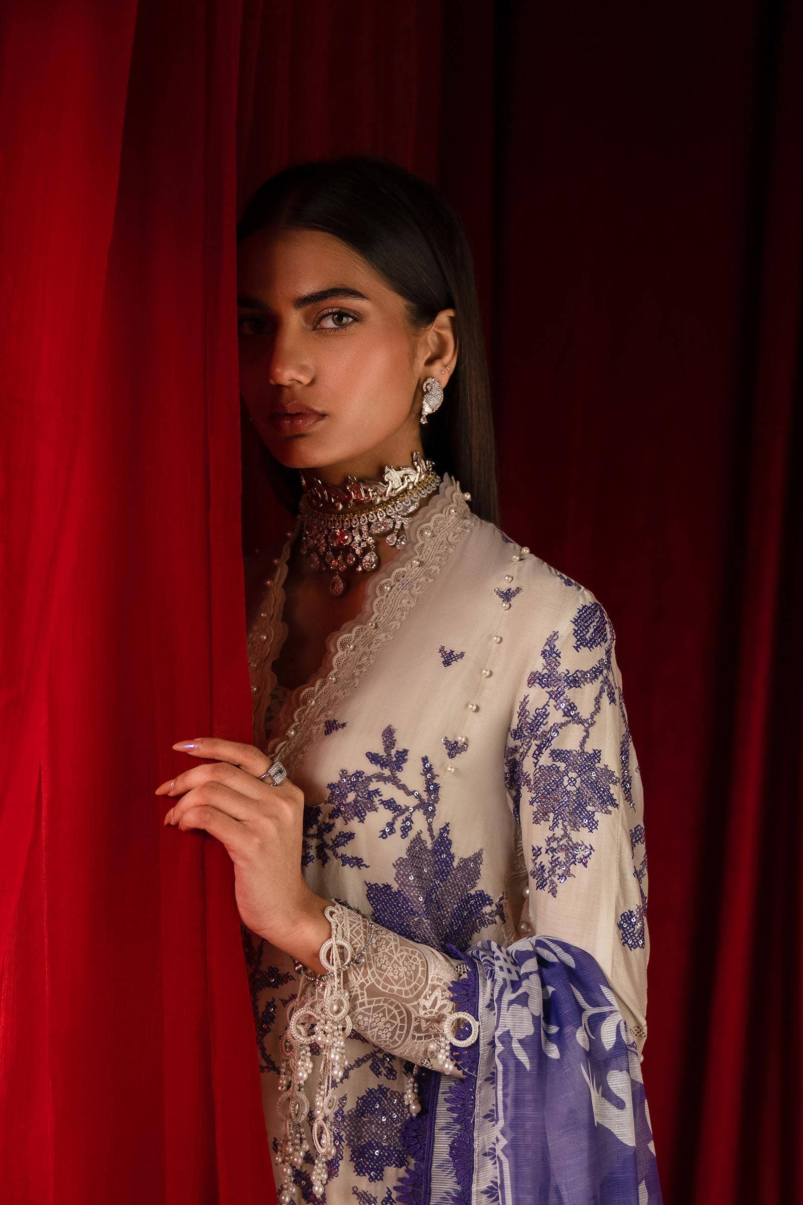Sana Safinaz | Luxury Collection 24 | L241-008B-3CV - Pakistani Designer Dress - by Sana Safinaz | Type: Luxury - 100% Original at Saira Sultan