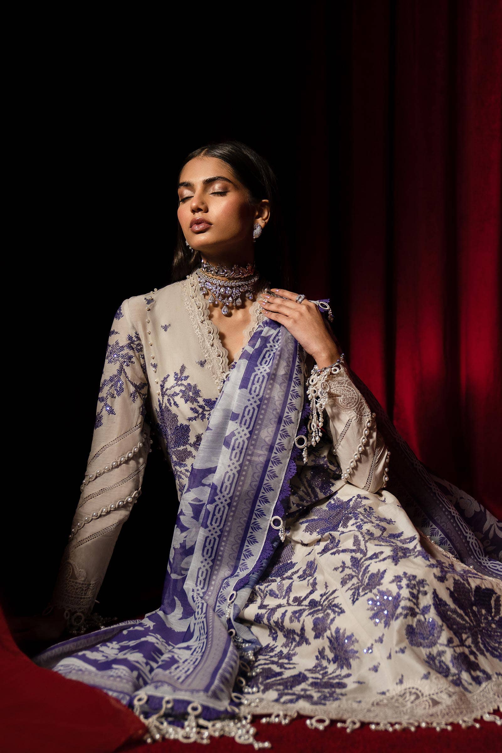 Sana Safinaz | Luxury Collection 24 | L241-008B-3CV - Pakistani Designer Dress - by Sana Safinaz | Type: Luxury - 100% Original at Saira Sultan