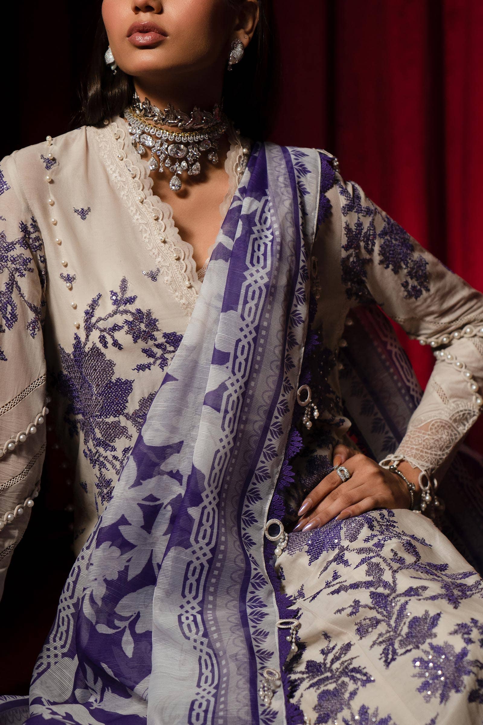 Sana Safinaz | Luxury Collection 24 | L241-008B-3CV - Pakistani Designer Dress - by Sana Safinaz | Type: Luxury - 100% Original at Saira Sultan