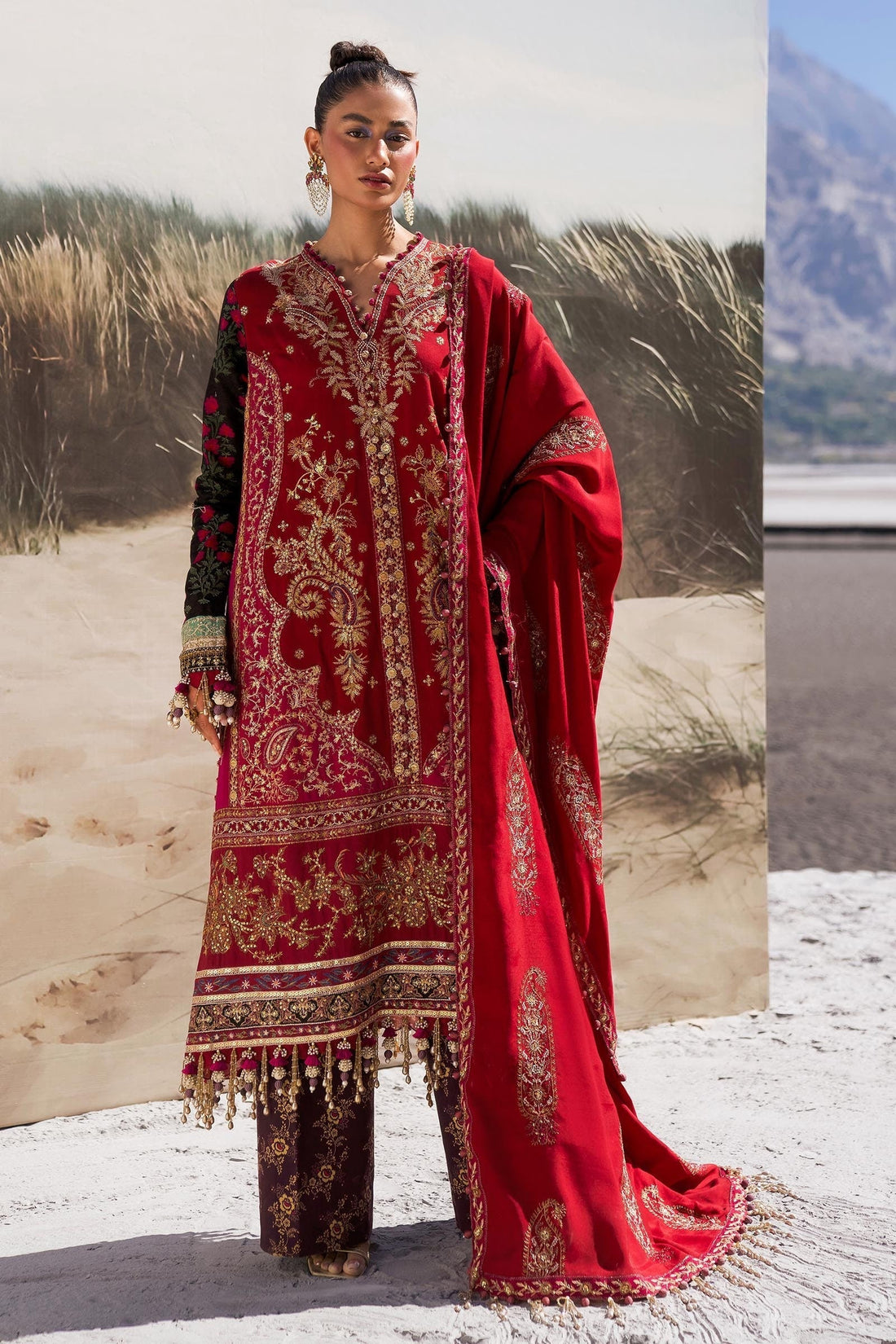 Sana Safinaz | Winter Shawl 24 | S241-002A-3CP - Pakistani Designer Dress - by Sana Safinaz | Type: Ladies Clothes - 100% Original at Saira Sultan