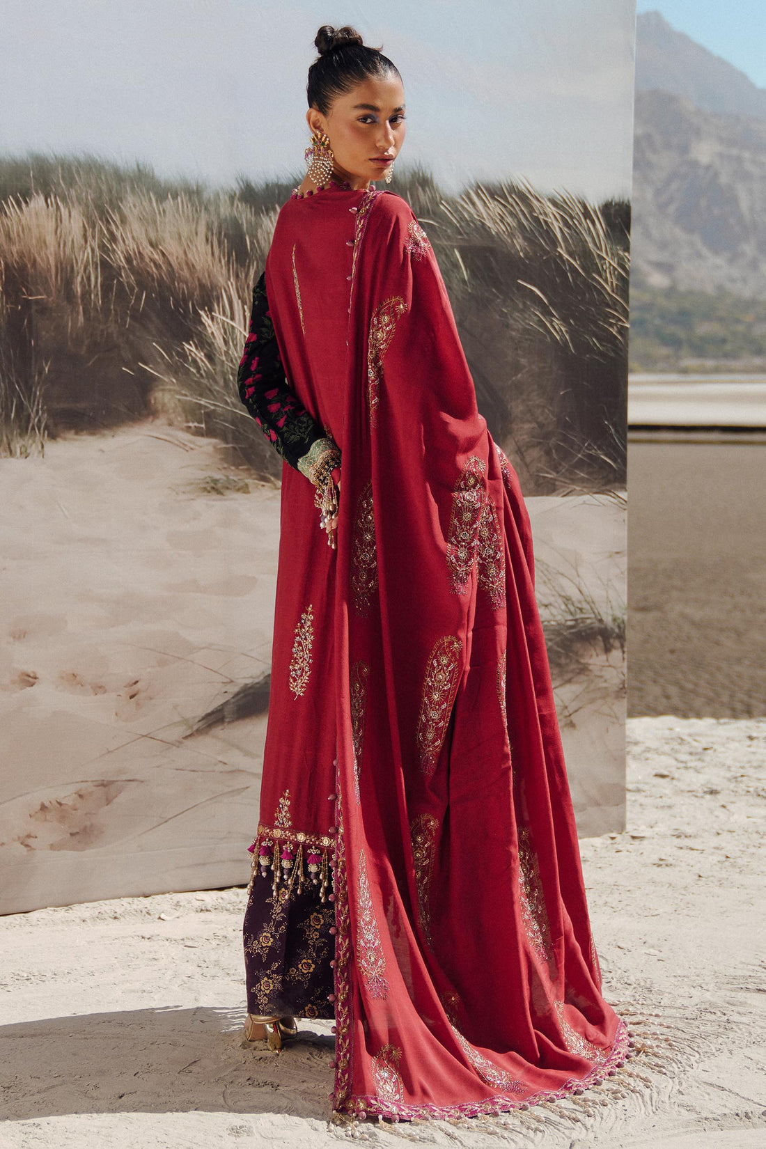 Sana Safinaz | Winter Shawl 24 | S241-002A-3CP - Pakistani Designer Dress - by Sana Safinaz | Type: Ladies Clothes - 100% Original at Saira Sultan