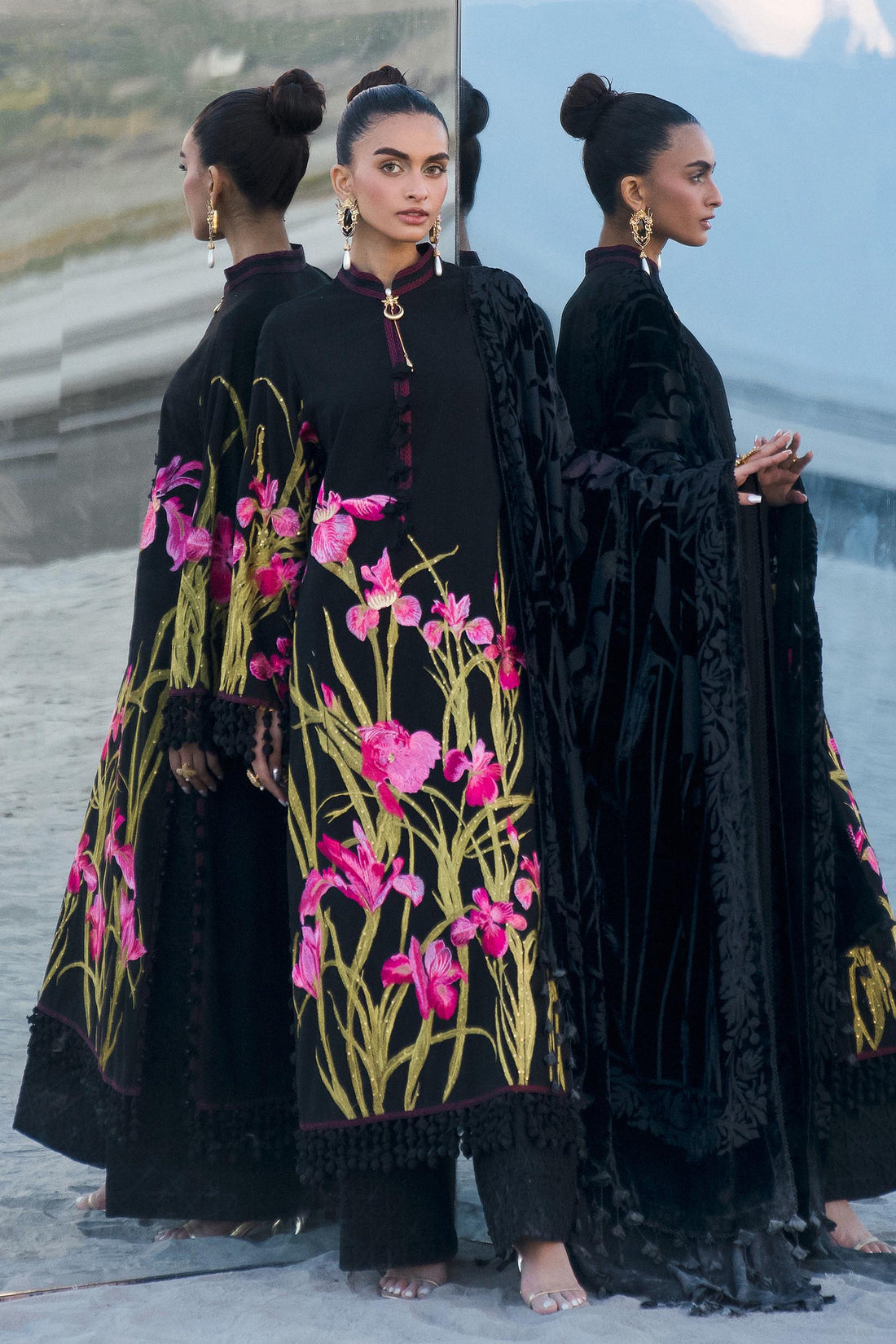 Sana Safinaz | Winter Shawl 24 | S241-003A-3CP - Pakistani Designer Dress - by Sana Safinaz | Type: Ladies Clothes - 100% Original at Saira Sultan
