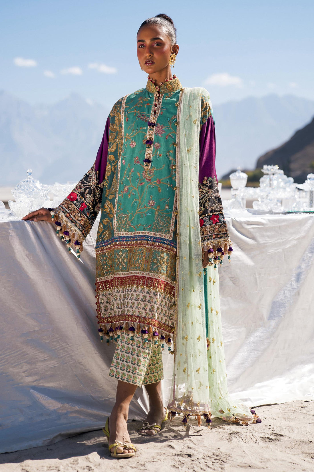 Sana Safinaz | Winter Shawl 24 | S241-004A-3CP - Pakistani Designer Dress - by Sana Safinaz | Type: Ladies Clothes - 100% Original at Saira Sultan
