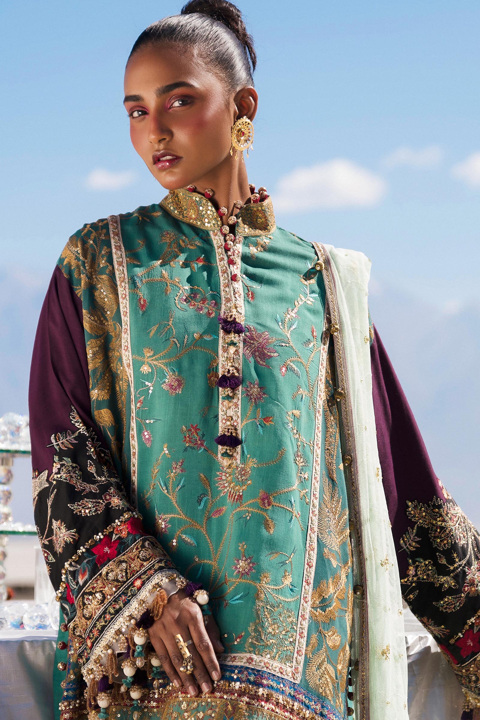 Sana Safinaz | Winter Shawl 24 | S241-004A-3CP - Pakistani Designer Dress - by Sana Safinaz | Type: Ladies Clothes - 100% Original at Saira Sultan