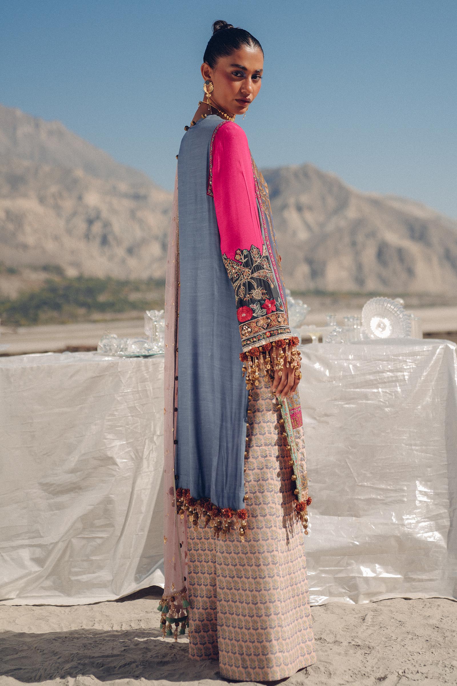 Sana Safinaz | Winter Shawl 24 | S241-004B-3CP - Pakistani Designer Dress - by Sana Safinaz | Type: Ladies Clothes - 100% Original at Saira Sultan