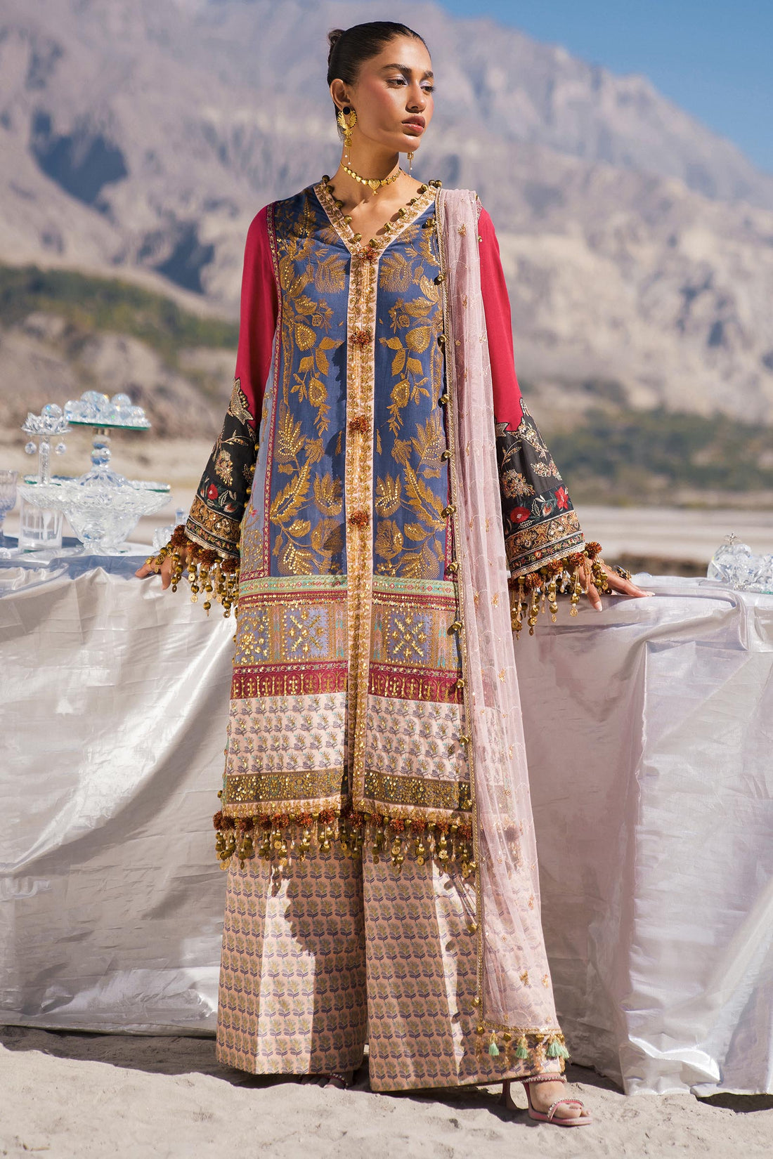 Sana Safinaz | Winter Shawl 24 | S241-004B-3CP - Pakistani Designer Dress - by Sana Safinaz | Type: Ladies Clothes - 100% Original at Saira Sultan