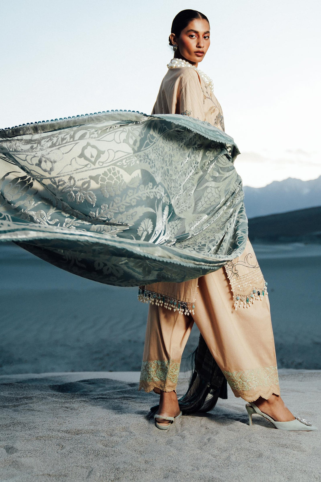 Sana Safinaz | Winter Shawl 24 | S241-005B-3CP - Pakistani Designer Dress - by Sana Safinaz | Type: Ladies Clothes - 100% Original at Saira Sultan