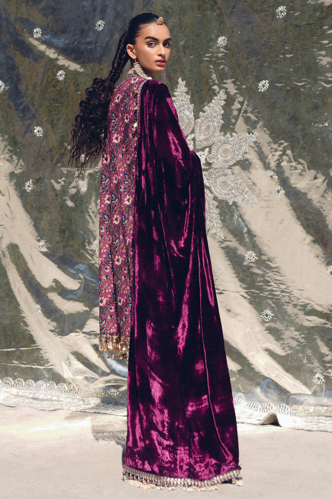Sana Safinaz | Winter Shawl 24 | Velvet S241-006A-3CP - Pakistani Designer Dress - by Sana Safinaz | Type: Ladies Clothes - 100% Original at Saira Sultan
