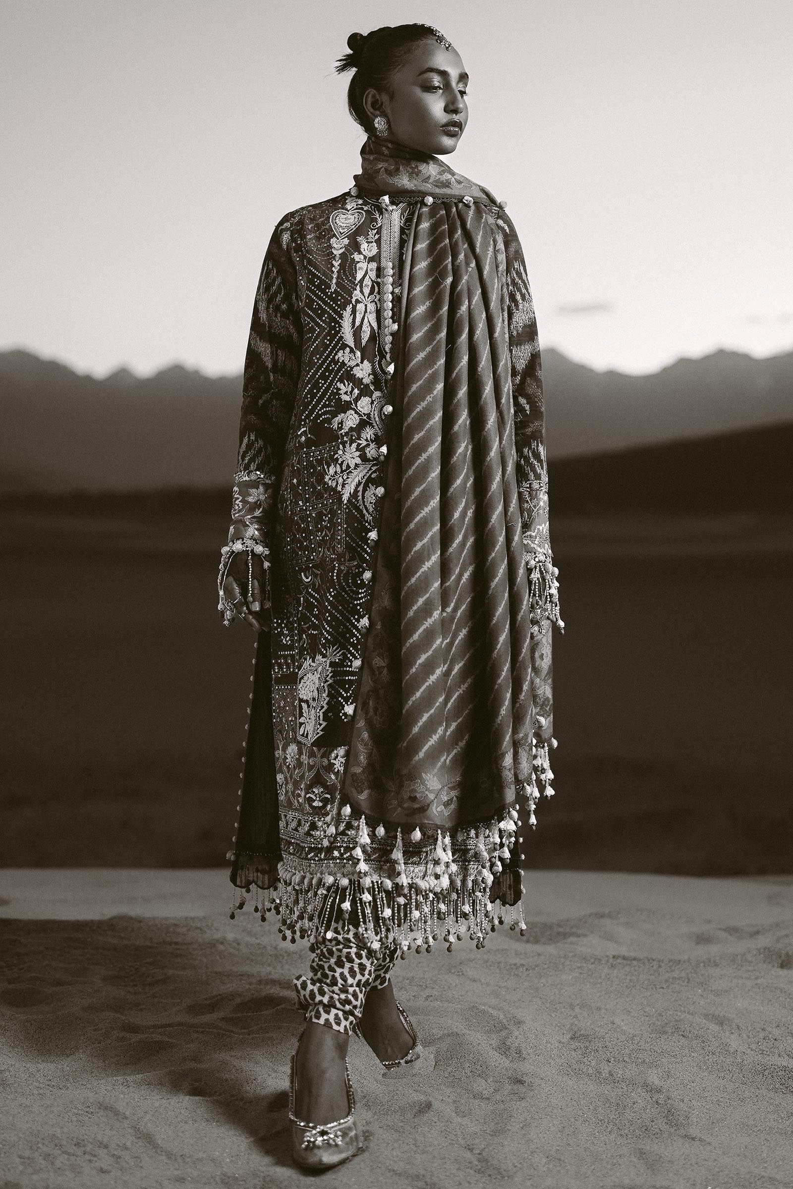 Sana Safinaz | Winter Shawl 24 | S241-007A-3CP - Pakistani Designer Dress - by Sana Safinaz | Type: Ladies Clothes - 100% Original at Saira Sultan