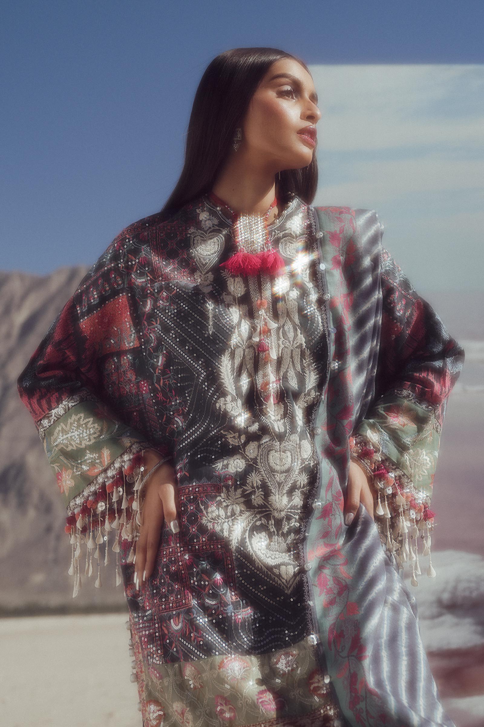 Sana Safinaz | Winter Shawl 24 | S241-007B-3CP - Pakistani Designer Dress - by Sana Safinaz | Type:  - 100% Original at Saira Sultan