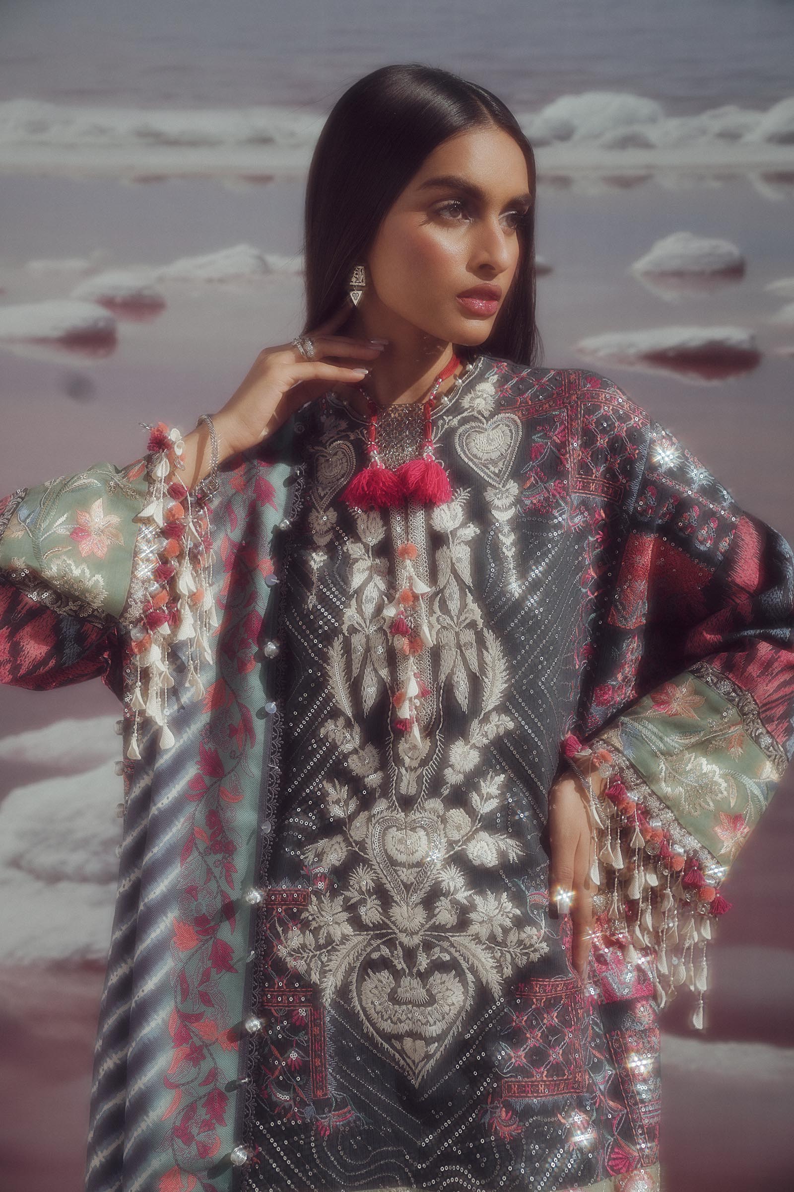 Sana Safinaz | Winter Shawl 24 | S241-007B-3CP - Pakistani Designer Dress - by Sana Safinaz | Type:  - 100% Original at Saira Sultan