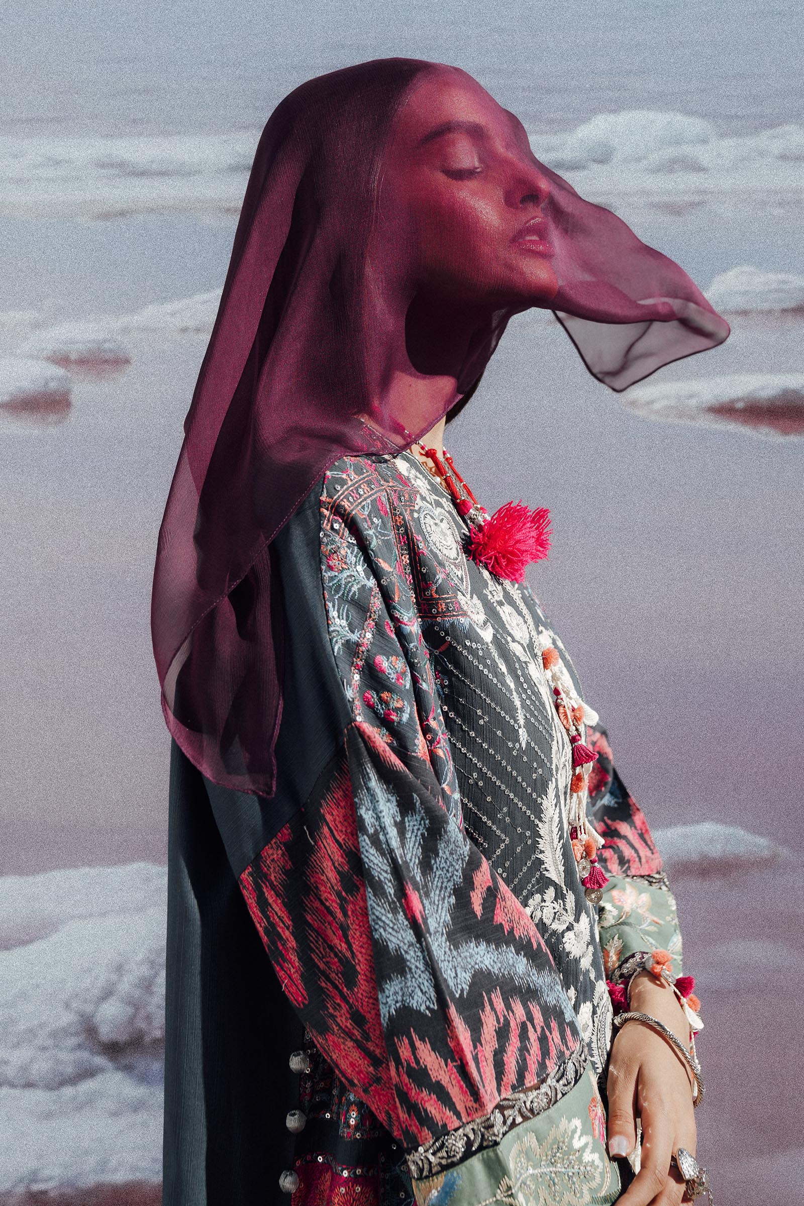 Sana Safinaz | Winter Shawl 24 | S241-007B-3CP - Pakistani Designer Dress - by Sana Safinaz | Type:  - 100% Original at Saira Sultan