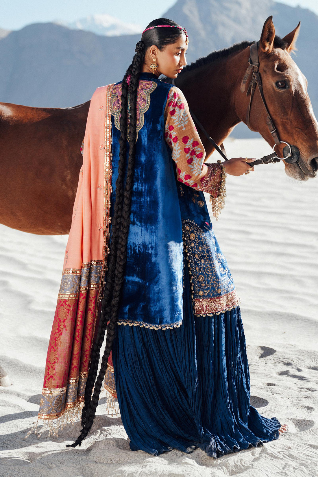 Sana Safinaz | Winter Shawl 24 | Velvet V241-001-3CP - Pakistani Designer Dress - by Sana Safinaz | Type: Ladies Clothes - 100% Original at Saira Sultan