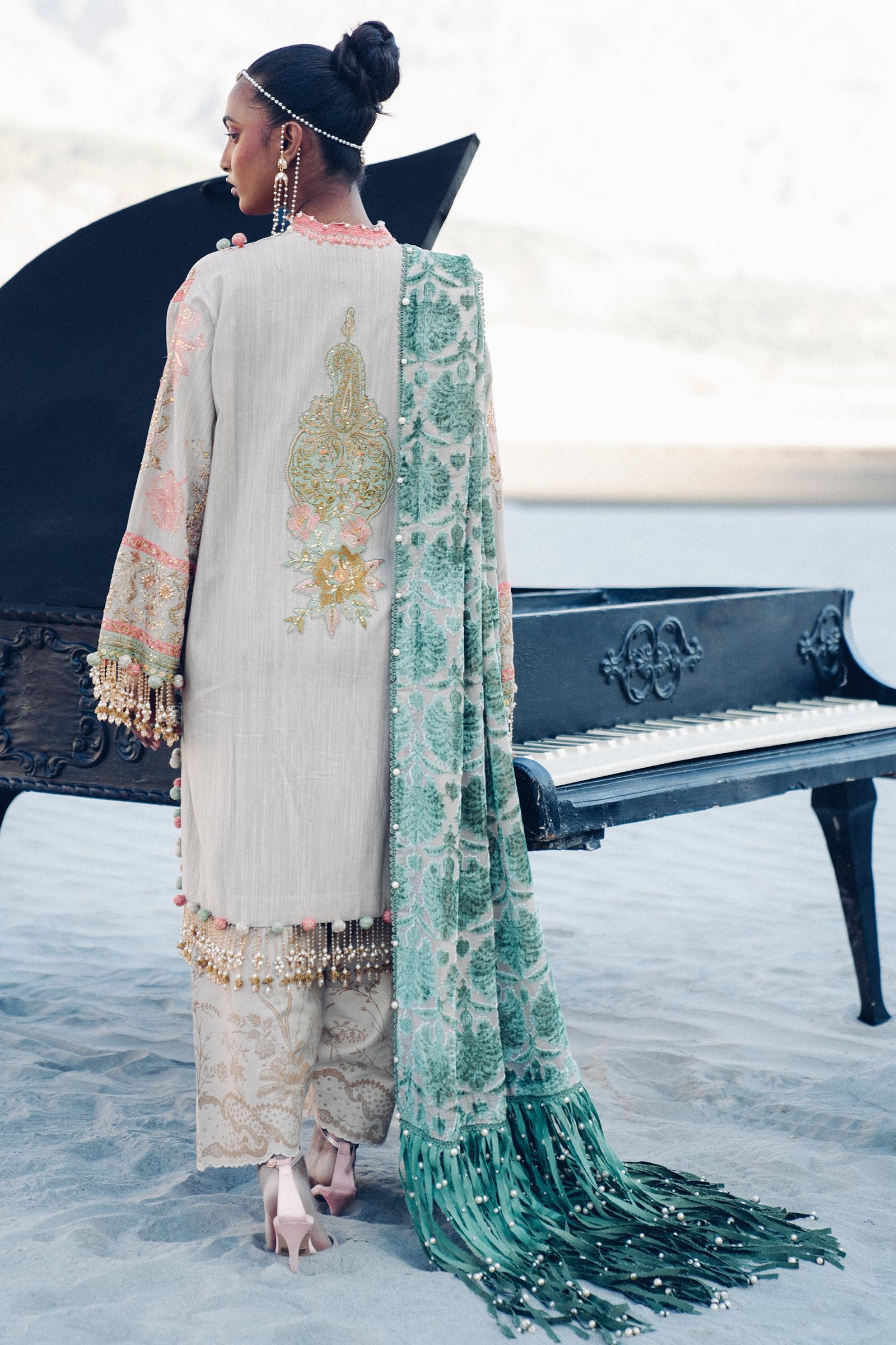 Sana Safinaz | Winter Shawl 24 | S241-001B-3CP - Pakistani Designer Dress - by Sana Safinaz | Type: Ladies Clothes - 100% Original at Saira Sultan