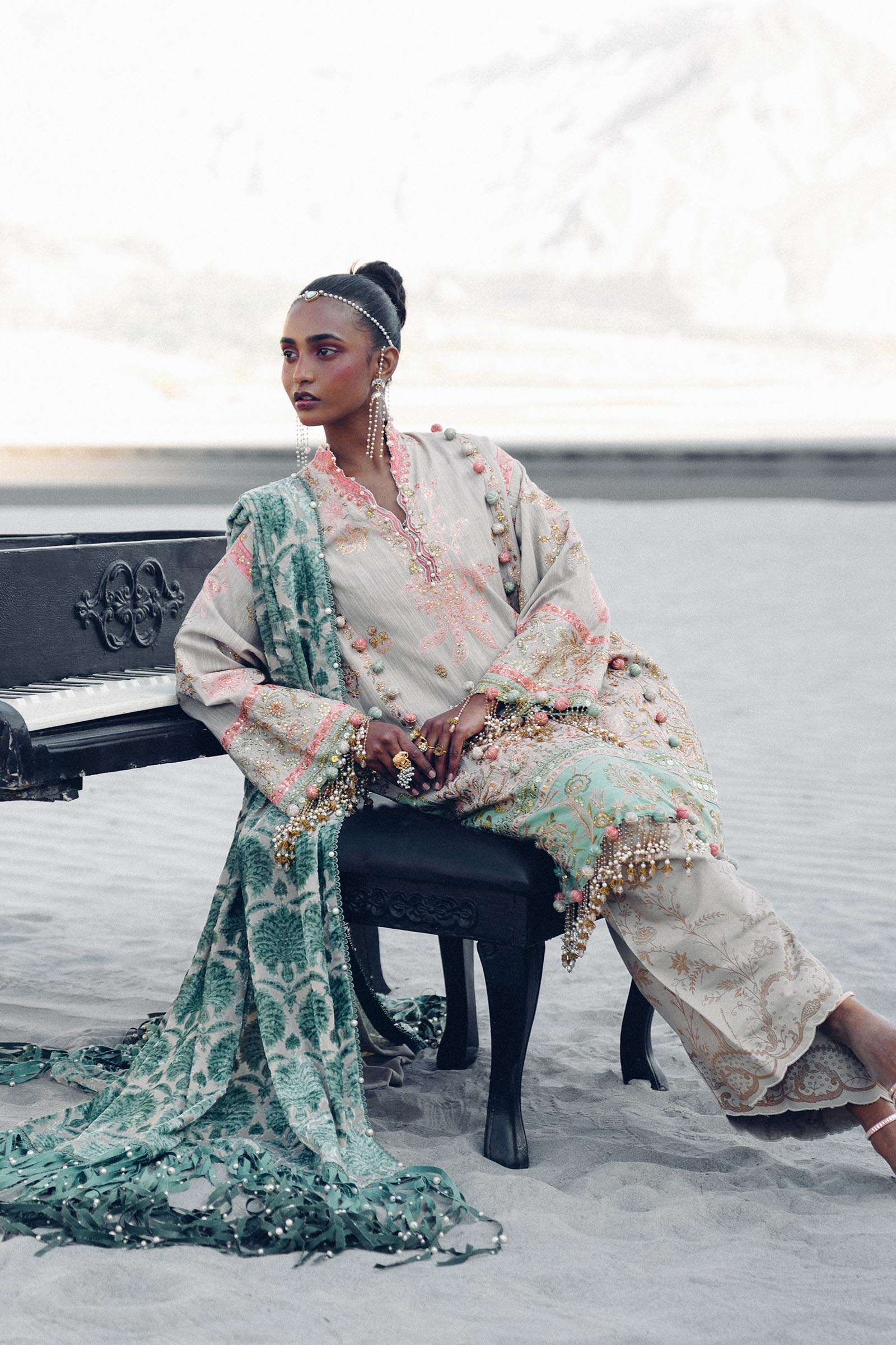 Sana Safinaz | Winter Shawl 24 | S241-001B-3CP - Pakistani Designer Dress - by Sana Safinaz | Type: Ladies Clothes - 100% Original at Saira Sultan