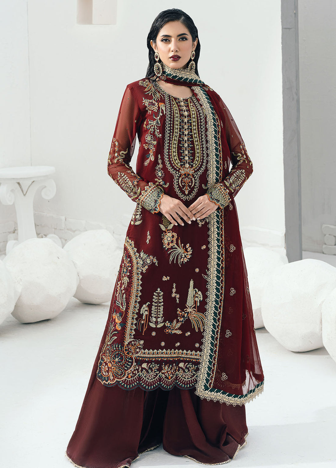 Sahane | Savoir Luxury Formals | CT-140002 Rouge - Savoir - Pakistani Designer Dress - by Sahane | Type: Formal - 100% Original at Saira Sultan