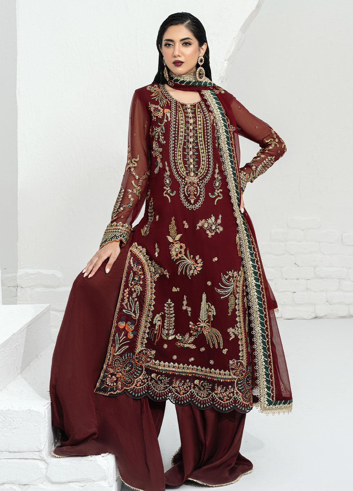 Sahane | Savoir Luxury Formals | CT-140002 Rouge - Savoir - Pakistani Designer Dress - by Sahane | Type: Formal - 100% Original at Saira Sultan