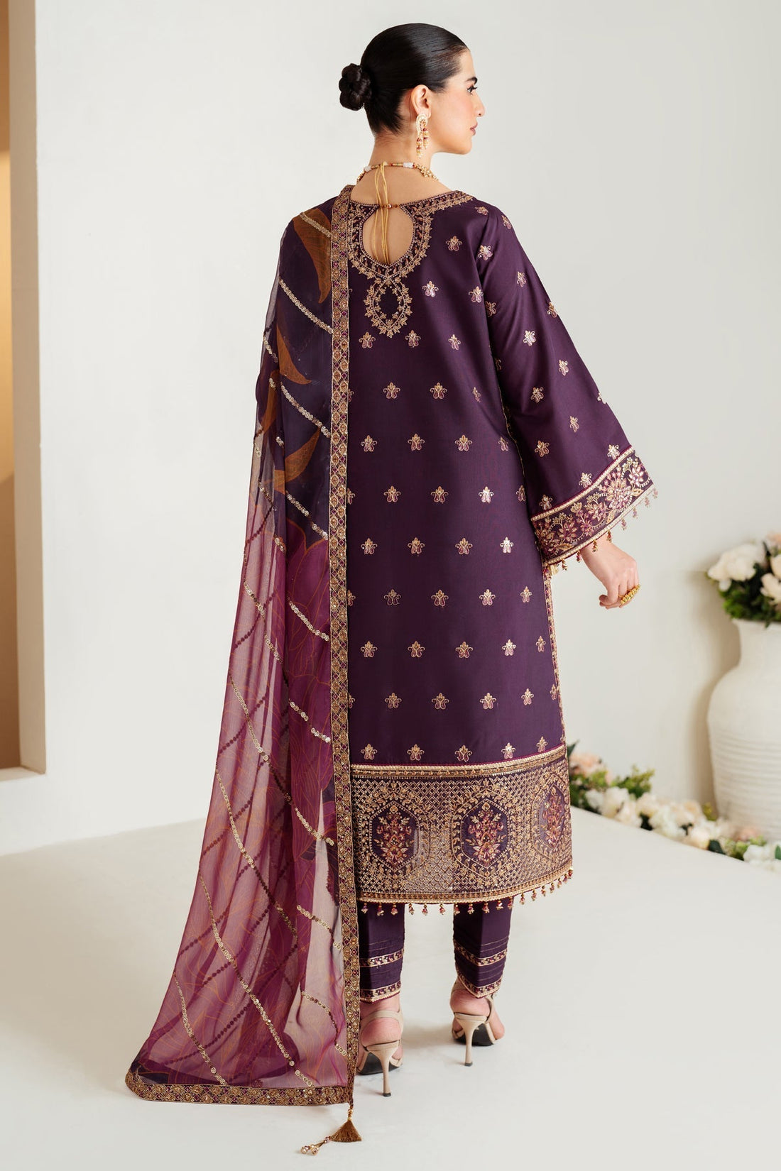 Alizeh | Luxury Raw Silk | AF-RS-05-SCARLET XS Plum Raw Silk