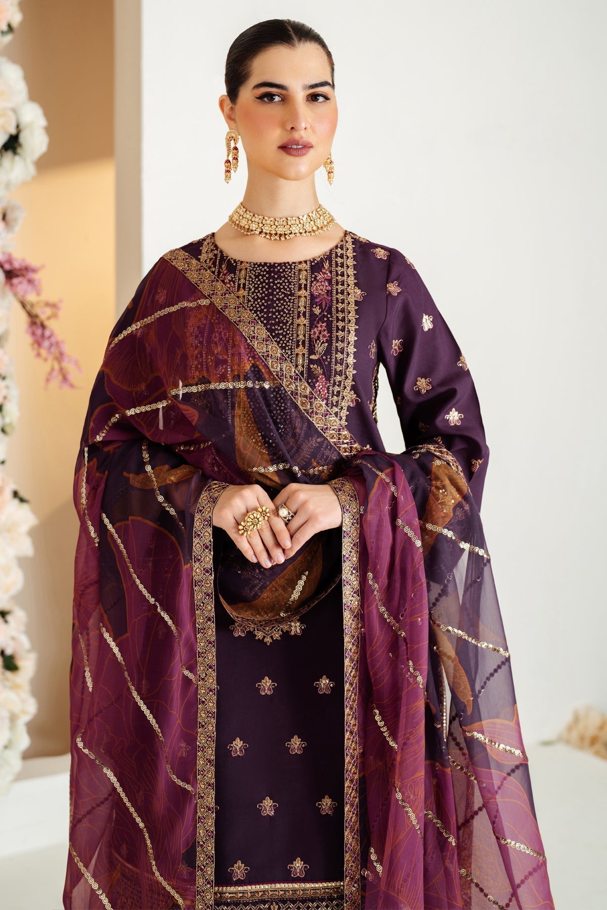 Alizeh | Luxury Raw Silk | AF-RS-05-SCARLET L Plum Raw Silk