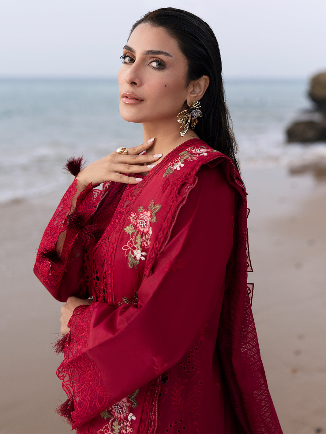 Mahnur | Sirena Luxury Lawn 25 | Scarlett XL Red Lawn