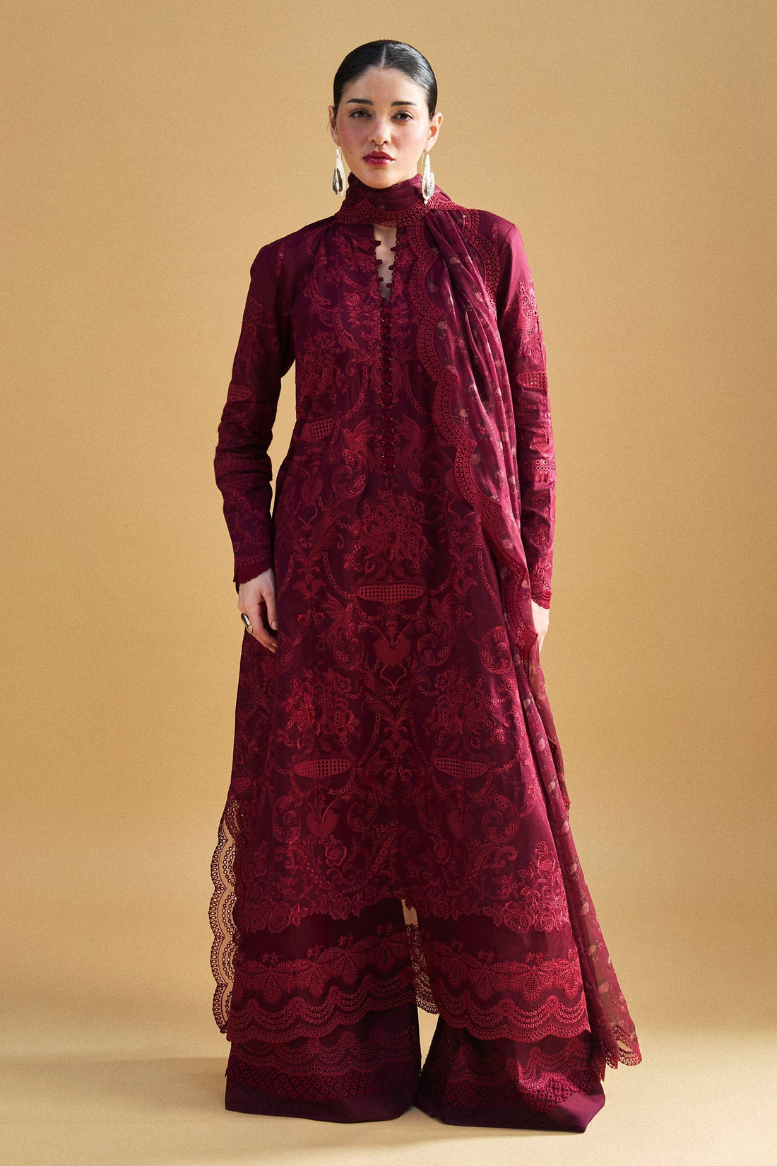 Zara Shahjahan | Satori 25 | Sei-9A XS Maroon Lawn