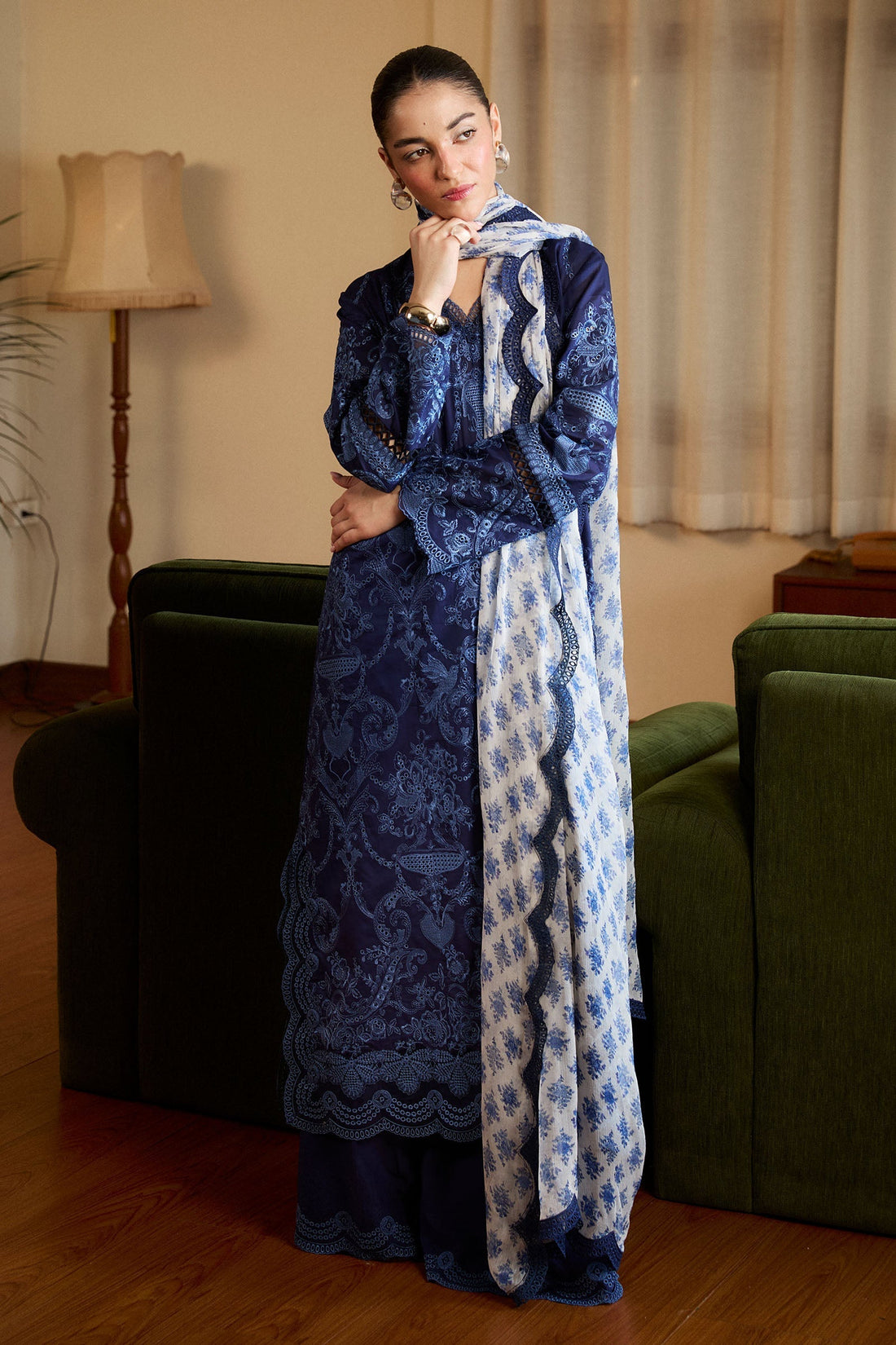 Zara Shahjahan | Satori 25 | Sei-9B XS Navy Blue Lawn