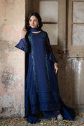 Azure | Ensembles Embroidered Formals | Serene Sapphire L Navy Blue Chiffon