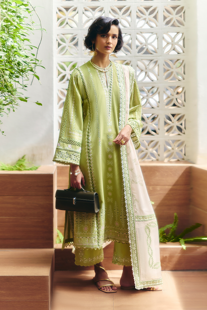 Suffuse | Casual Pret Fall 24 | HESSA XS Parrot Green Jacquard