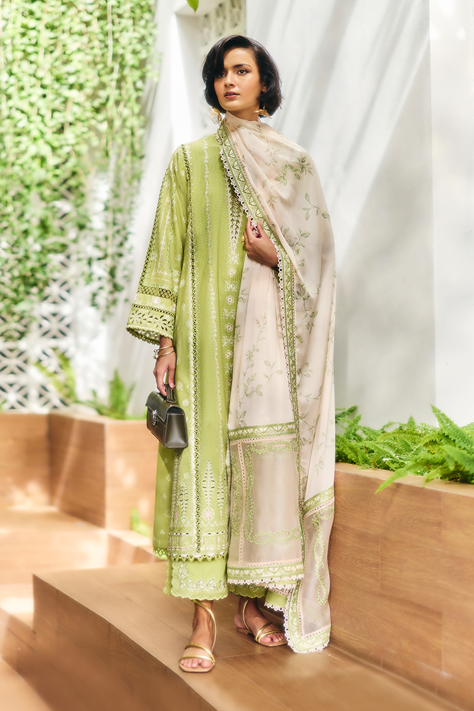 Suffuse | Casual Pret Fall 24 | HESSA L Parrot Green Jacquard