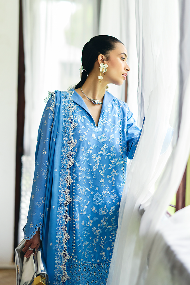Suffuse | Casual Pret Fall 24 | YASHA L Denium Blue Jacquard