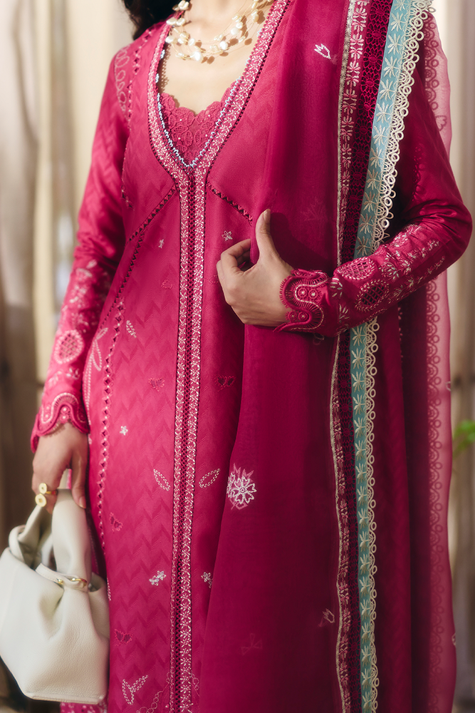 Suffuse | Casual Pret Fall 24 | RUVINA M Coral Pink Cotton Jacquard