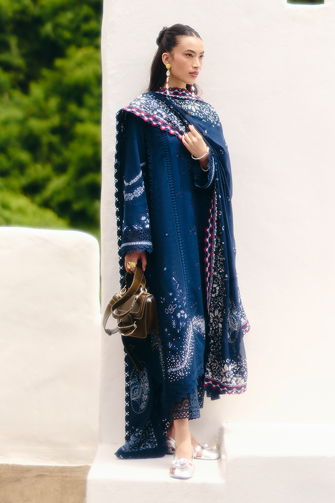 Suffuse | Casual Pret Fall 24 | AYANEH L Midnight Blue Jacquard