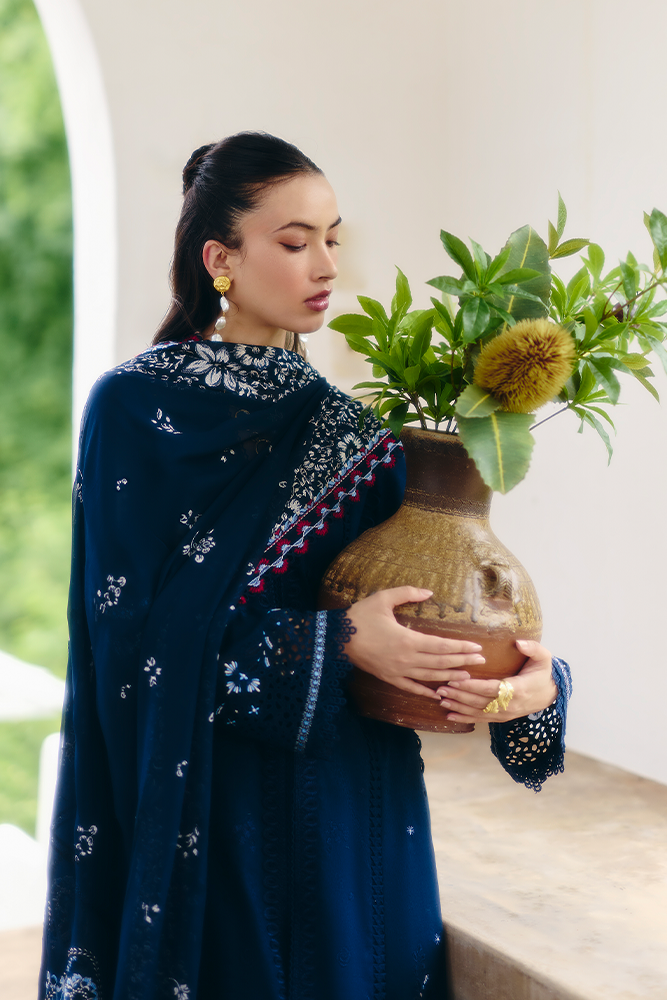 Suffuse | Casual Pret Fall 24 | AYANEH XL Midnight Blue Jacquard