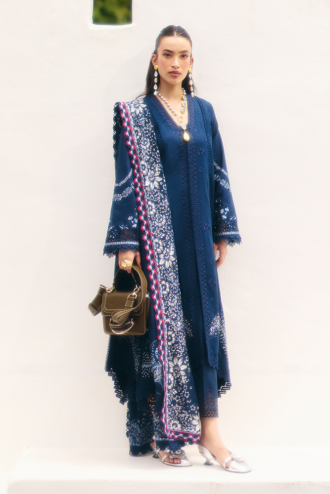 Suffuse | Casual Pret Fall 24 | AYANEH XS Midnight Blue Jacquard