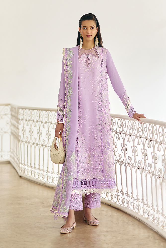 Suffuse | Casual Pret Fall 24 | ERZA XS Lilac Jacquard