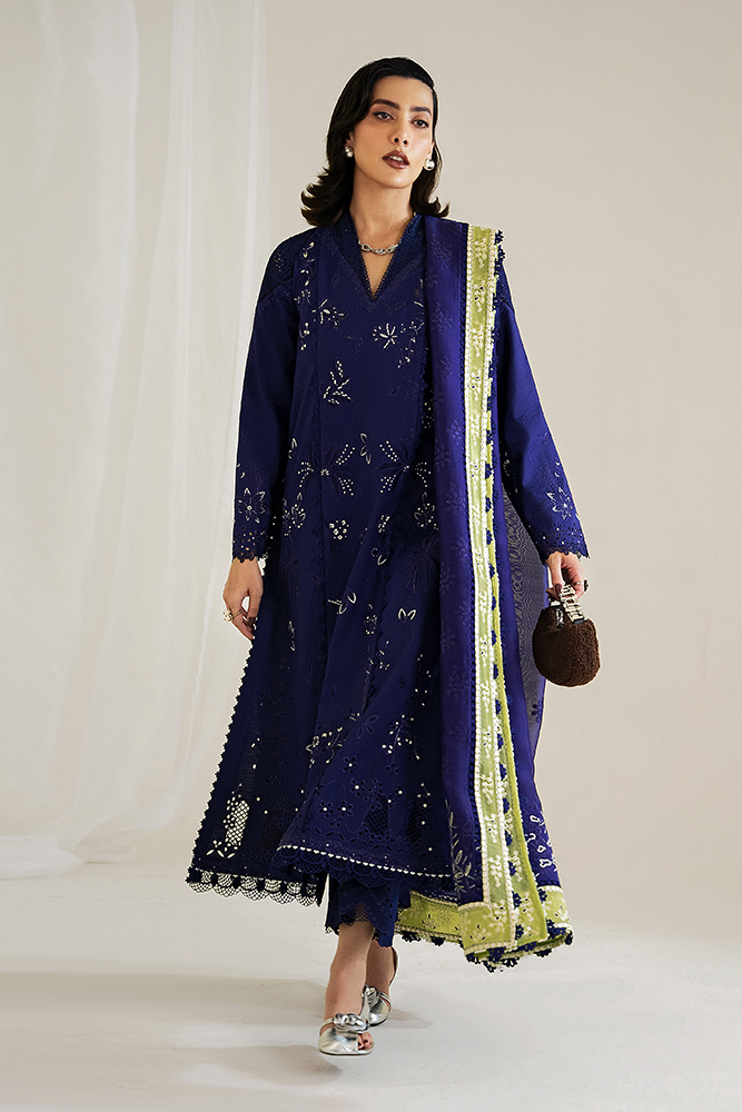 Suffuse | Casual Pret Fall 24 | OMAVI XS Cotton Jacquard Navy