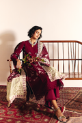 Suffuse | Casual Pret Fall 24 | OMAIRA XL Blood Red Jacquard