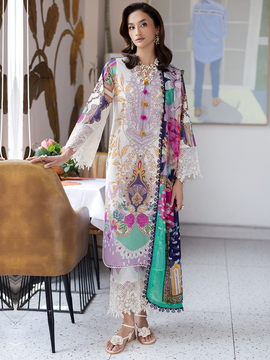 Mahnur | After Hours Luxury Lawn 25 | Sugar Rush XS White Lawn