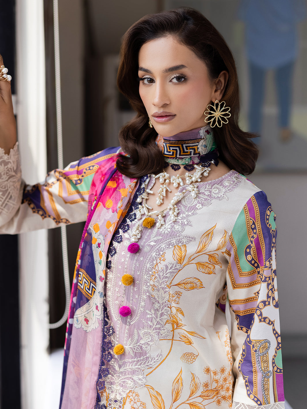 Mahnur | After Hours Luxury Lawn 25 | Sugar Rush M White Lawn