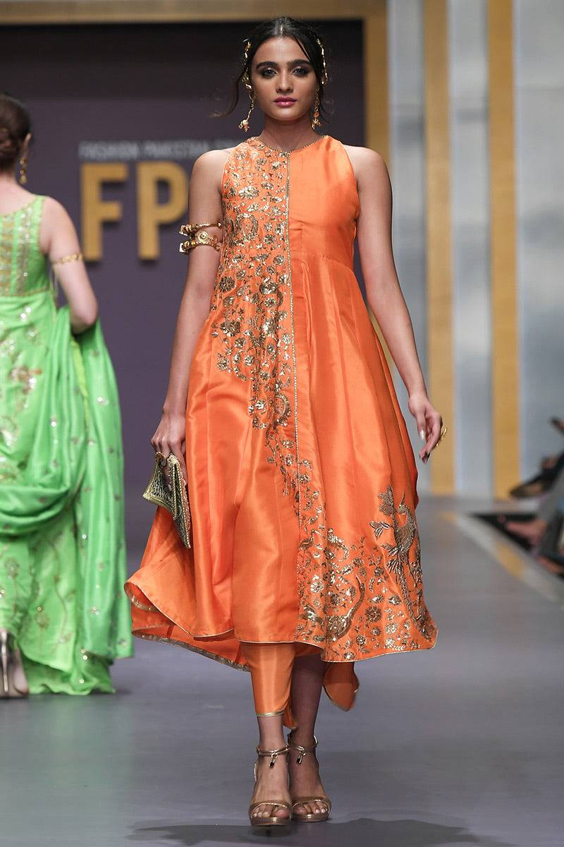The Pink Tree Company | Wedding Wear | TANGERINE PHOENIX - Pakistani Designer Dress - by The Pink Tree Company | Type: Formal - 100% Original at Saira Sultan