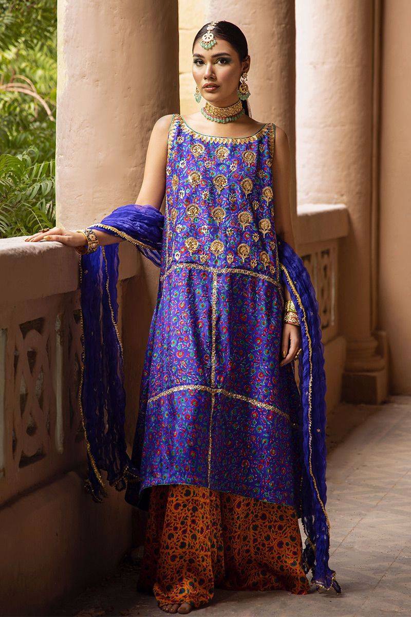The Pink Tree Company | Wedding Wear | COBALT BLUE - Pakistani Designer Dress - by The Pink Tree Company | Type: Formal - 100% Original at Saira Sultan