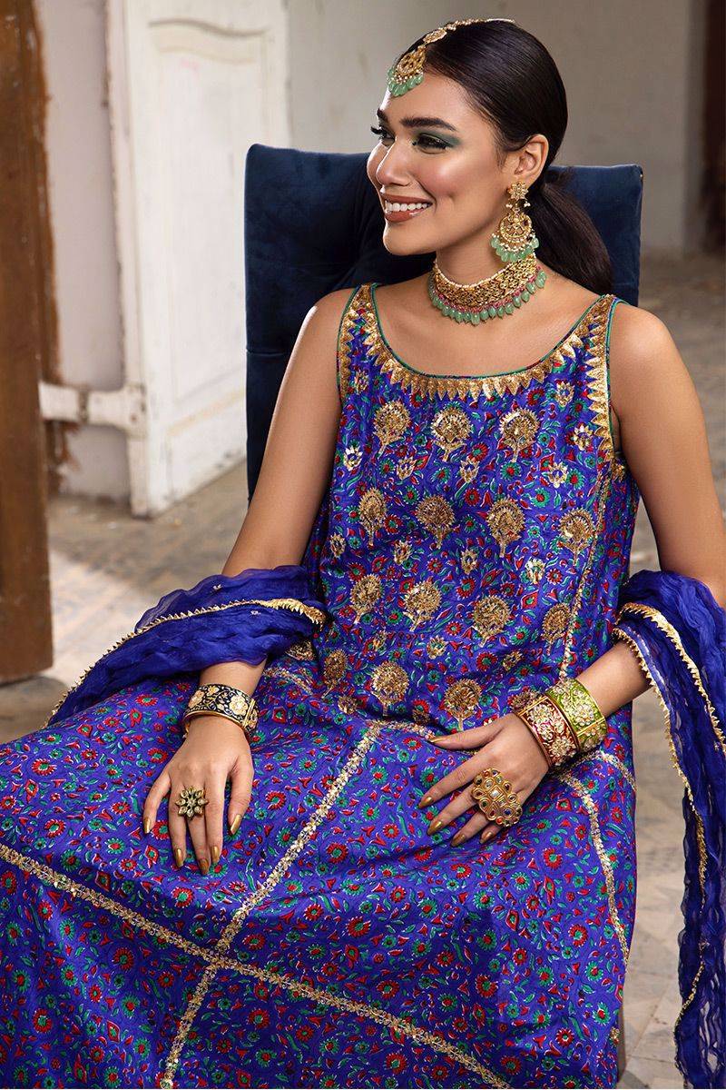The Pink Tree Company | Wedding Wear | COBALT BLUE - Pakistani Designer Dress - by The Pink Tree Company | Type: Formal - 100% Original at Saira Sultan