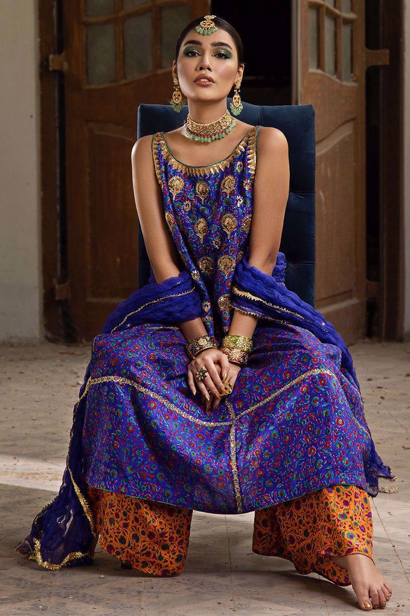 The Pink Tree Company | Wedding Wear | COBALT BLUE - Pakistani Designer Dress - by The Pink Tree Company | Type: Formal - 100% Original at Saira Sultan