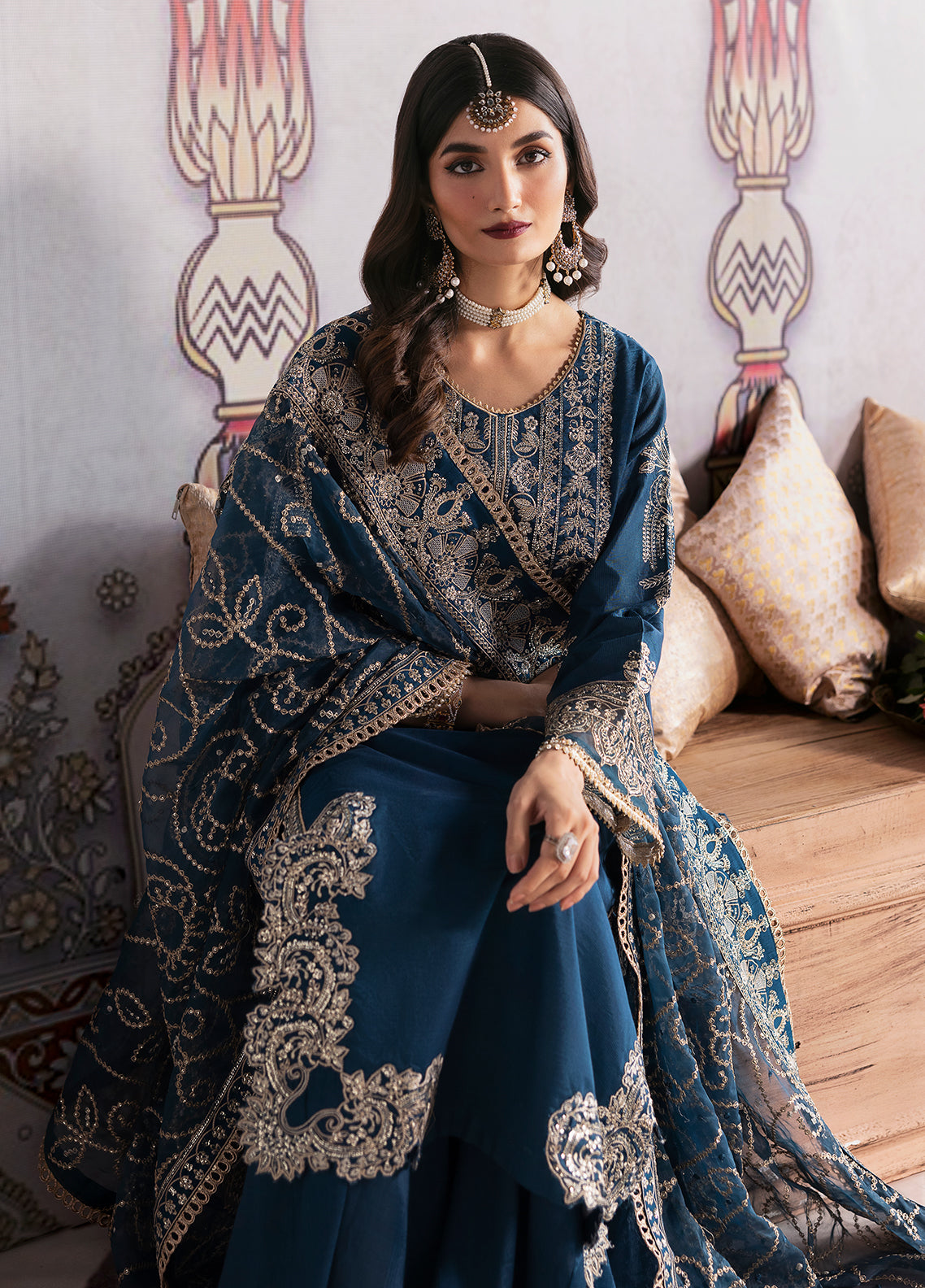 Sahane | There She Glows | TSG-04 Azure - There She Glows L Teal Blue Raw Silk