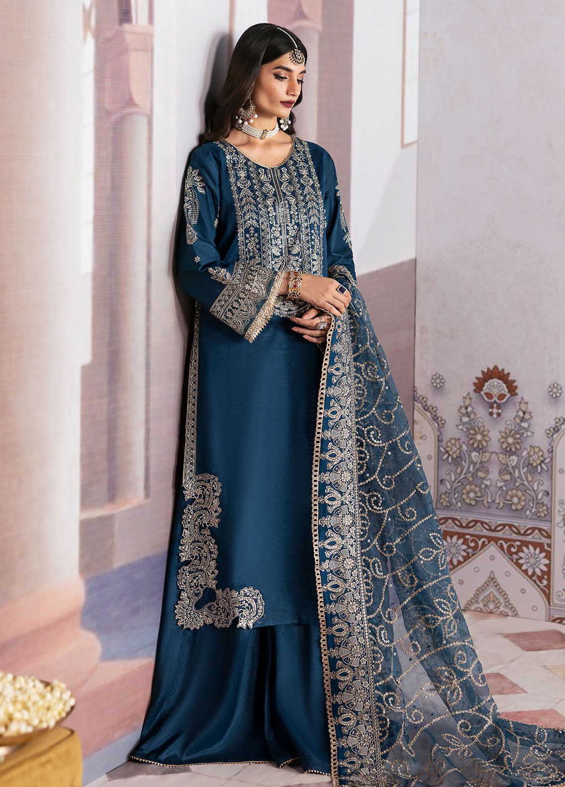Sahane | There She Glows | TSG-04 Azure - There She Glows XL Teal Blue Raw Silk